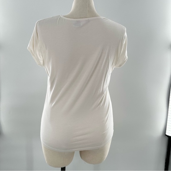 Anne Klein womens top size XL cream v-neck Swiss dot lace - Picture 5 of 10